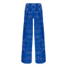 Pantalon bleu La Muse en dentelle Cobalt