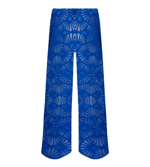 Pantalon bleu La Muse en dentelle Cobalt