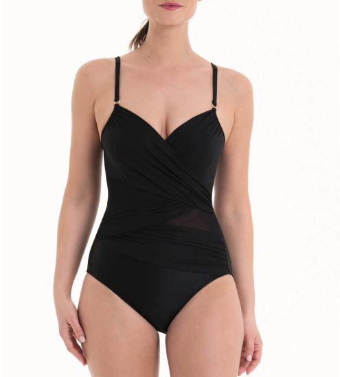 Maillot de bain une piece drapé Noir 