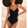 Maillot de bain une piece drapé Noir 