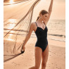 Maillot de bain une piece drapé Noir 
