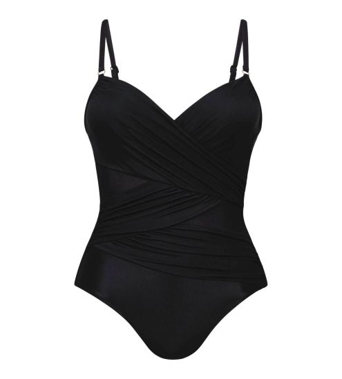 Maillot de bain une piece drapé Noir 