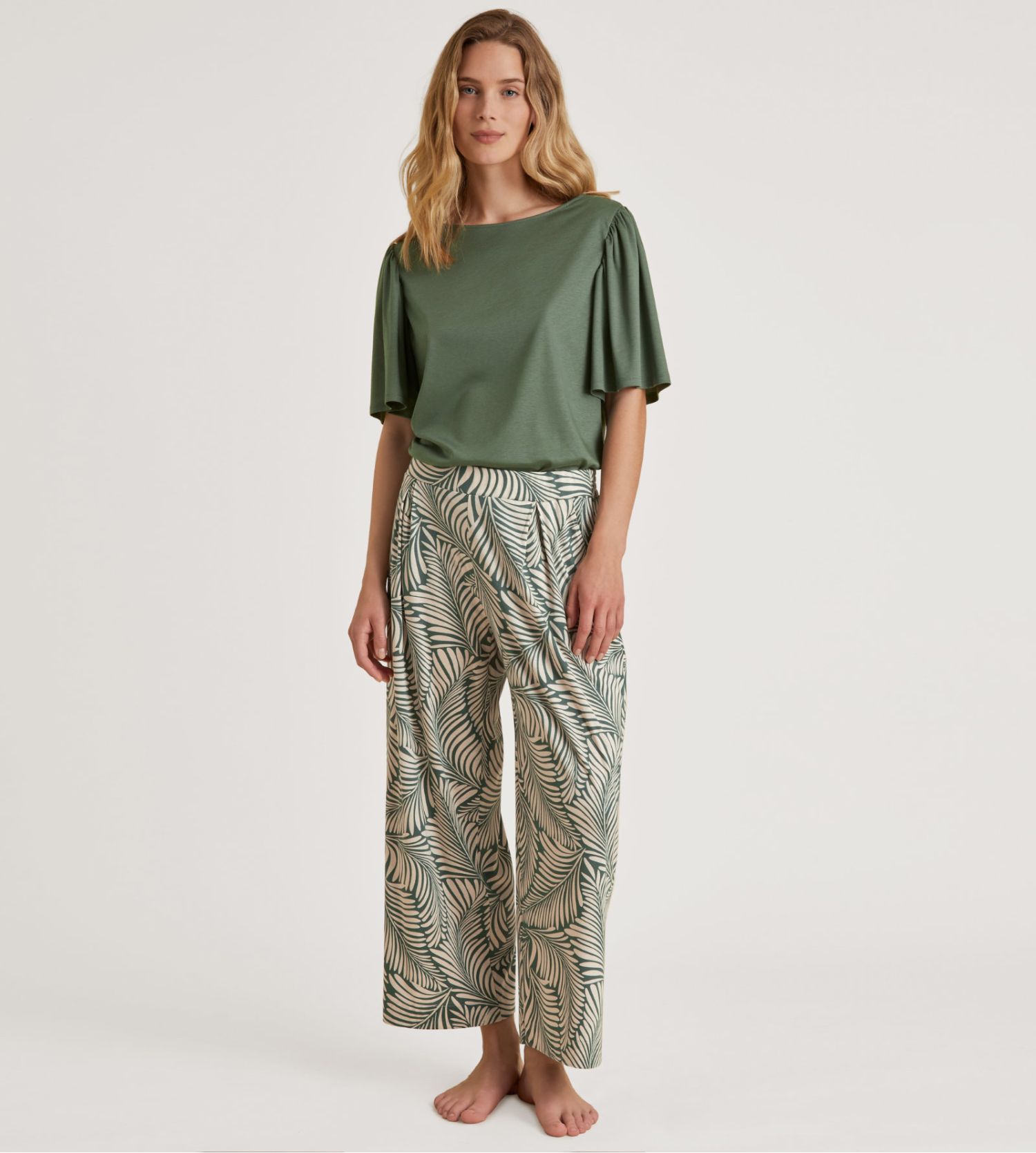 CALIDA Favourites Pantalon Pyjama Femme Coton Bleu - Coupe Décontractée Confort Été Oeko-Tex