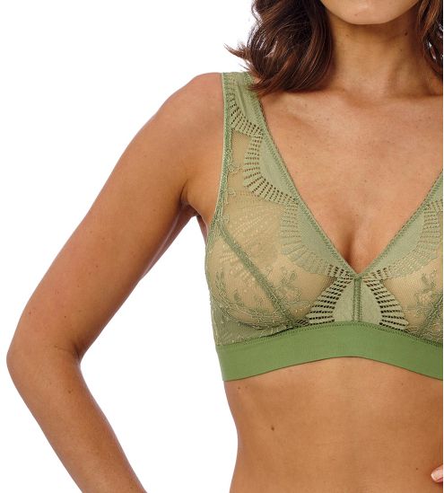 Soutien gorge brassière sans armature Sensu Lace Silk Green
