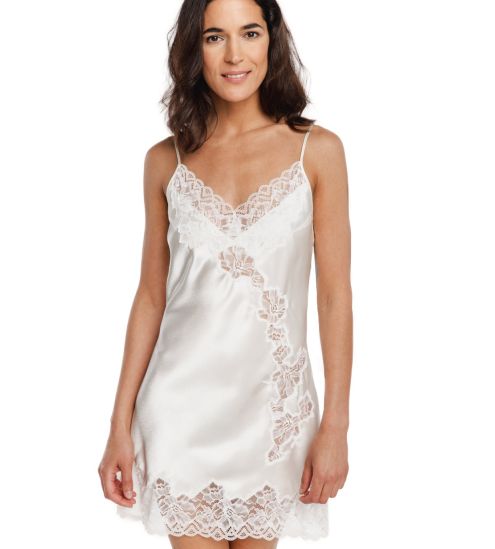 Nuisette grande taille en satin et dentelle Rio Crème 