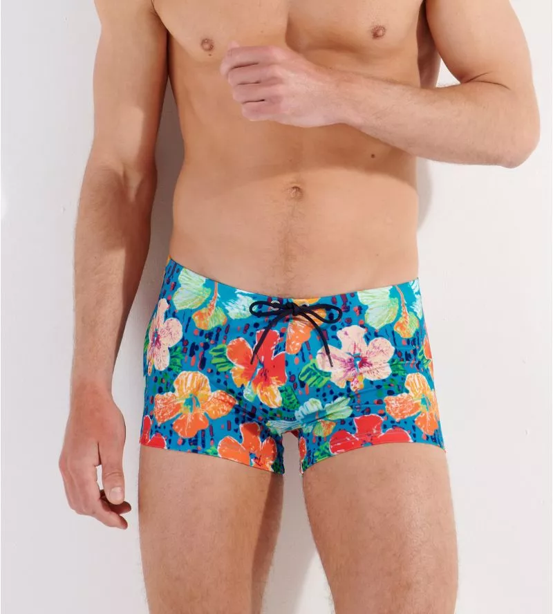 Boxer de bain Dino imprimé Bleu Turquoise Print