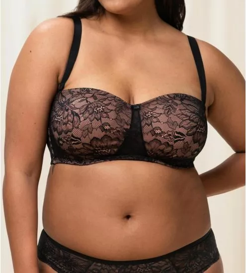 Soutien-gorge bandeau grande taille 04 NOIR