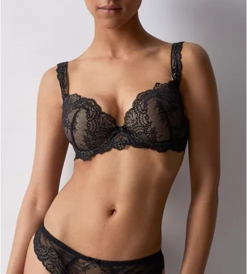 Soutien-gorge push-up plunge NOIR
