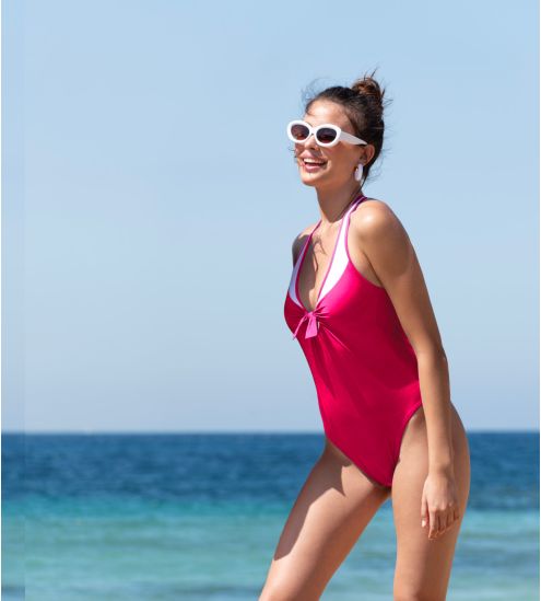 Maillot 1 pièce nageur La Skippeuse Fuchsia