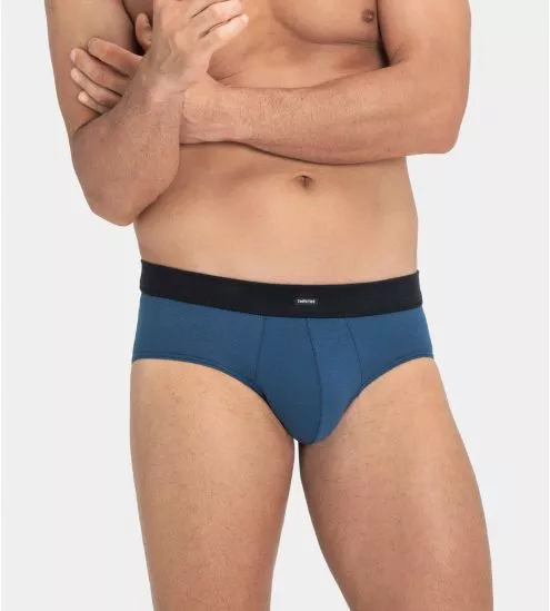 Lot de 2 slips Ceinture Confort Bleu/Noir