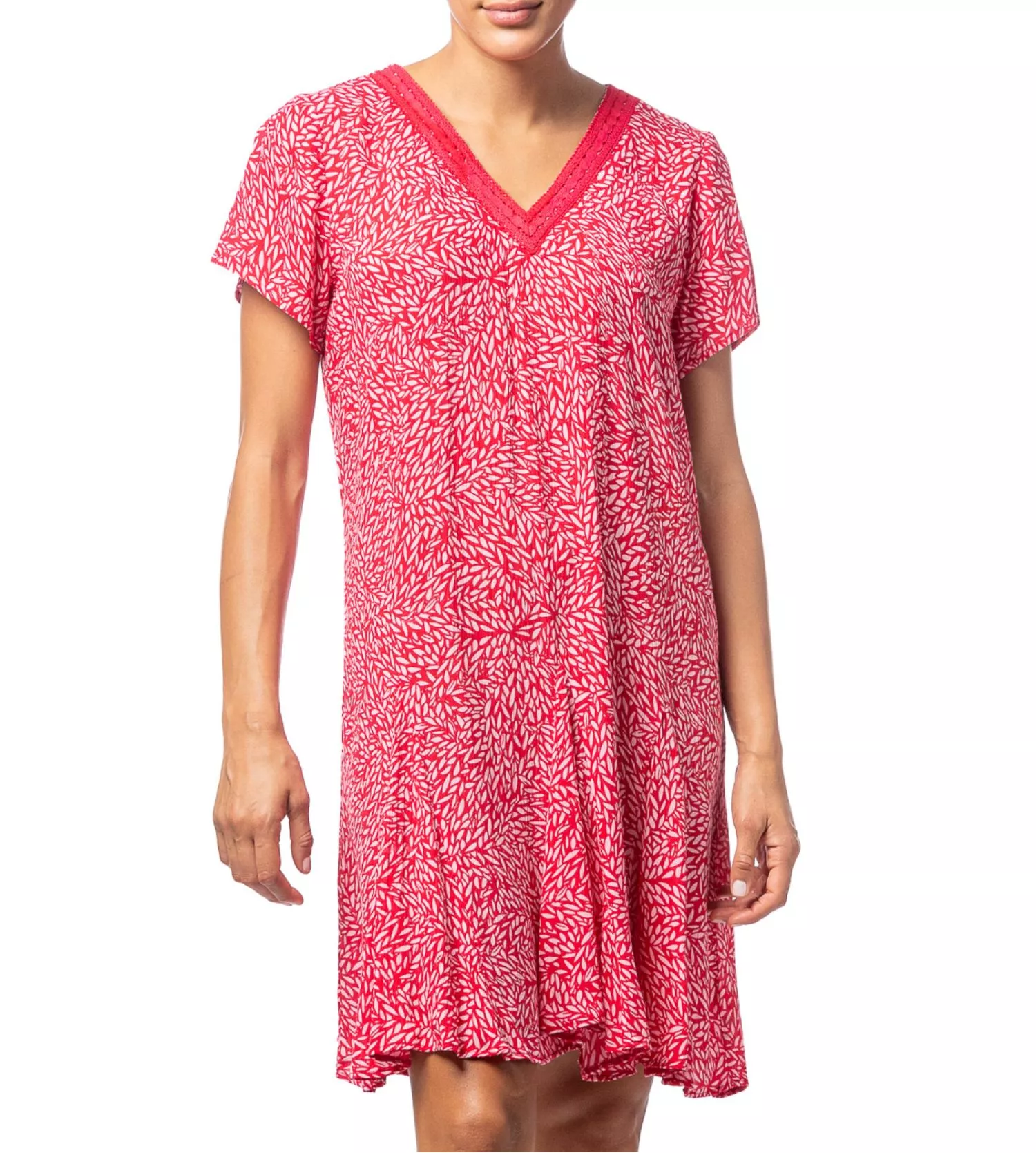 Robe manche courte Senorette Rouge Fraise