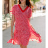 Robe manche courte Senorette Rouge Fraise