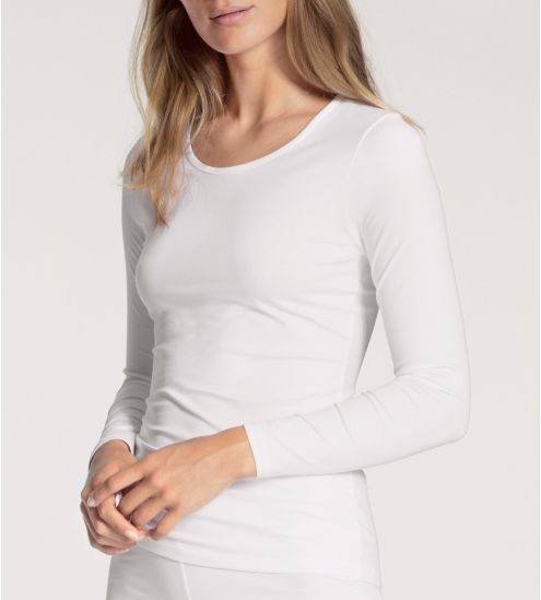 Chemise en coton Calida pour femme BLANC 01