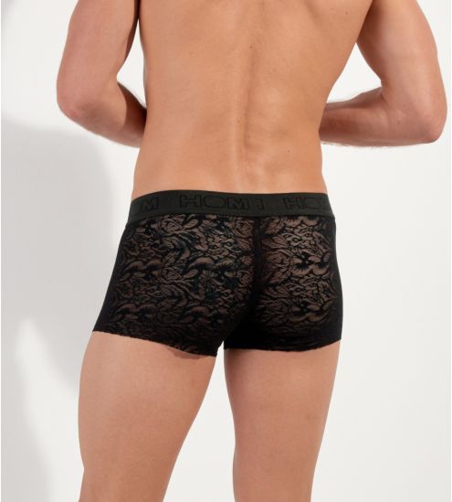 Boxer Free Cut Lace Noir