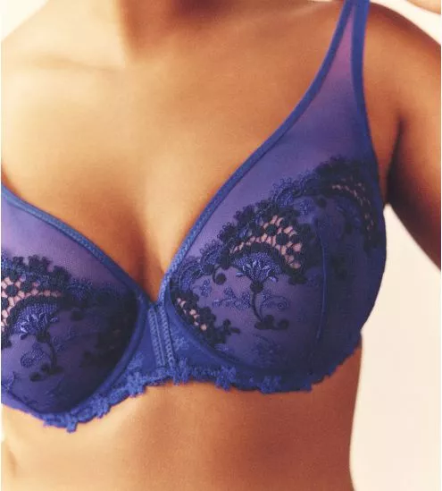 Soutien gorge décolleté plongeant Wish Bleu Électrique