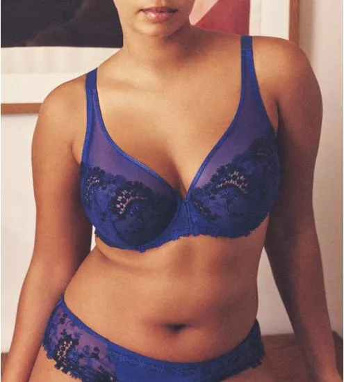 Soutien gorge décolleté plongeant Wish Bleu Électrique