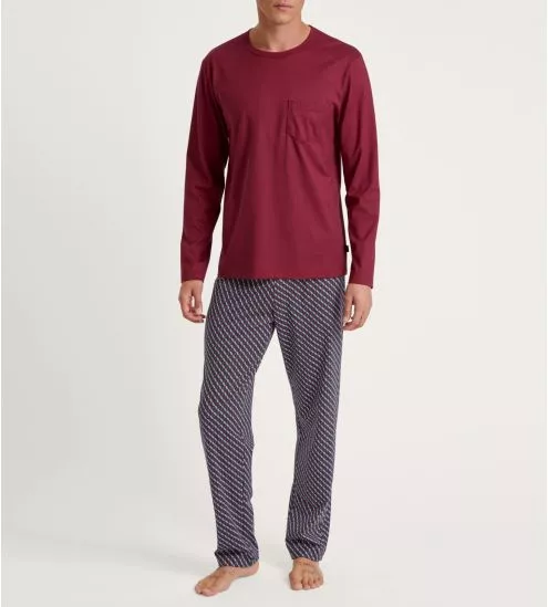 Pyjama homme long Relax Imprint Mars Red