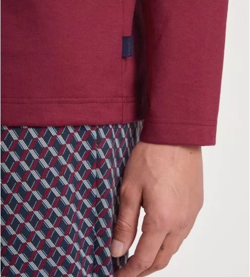 Pyjama homme long Relax Imprint Mars Red