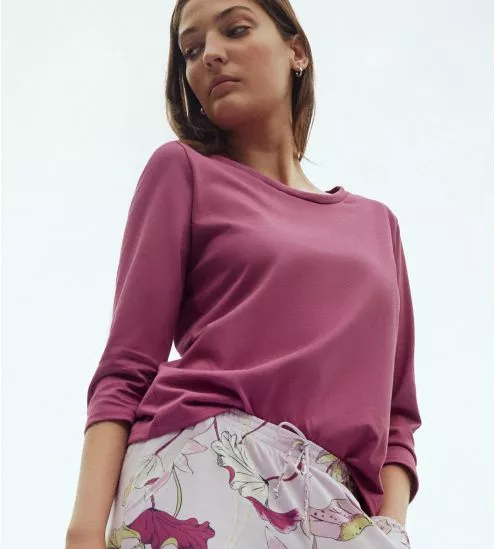 T-shirt manches 3/4 Favourites Glow Violet Quarz