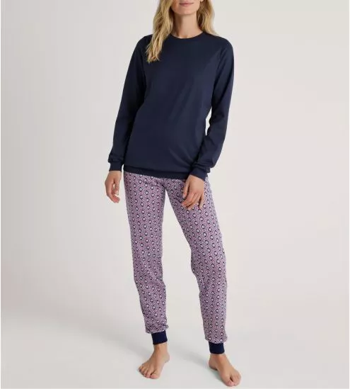 Pyjama avec bords resserrés Lovely Nights Peacoat Blue