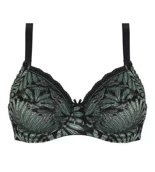 Soutien gorge armatures bien être Jungle du Soir Vert Minuit