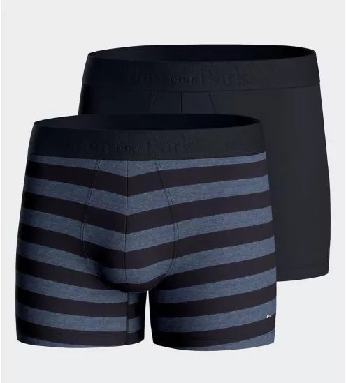 Lot de 2 boxers rayés Bleu Chiné