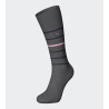 Chaussettes rayées en coton Gris Chiné