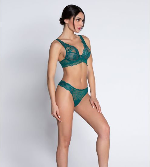Tanga Sublime en dentelle Vert Princesse