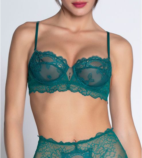 Soutien gorge corbeille Sublime en dentelle Vert Princesse