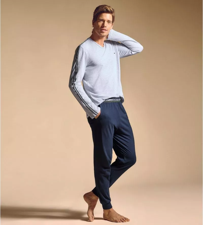 Pyjama homme resseré Gris Chiné