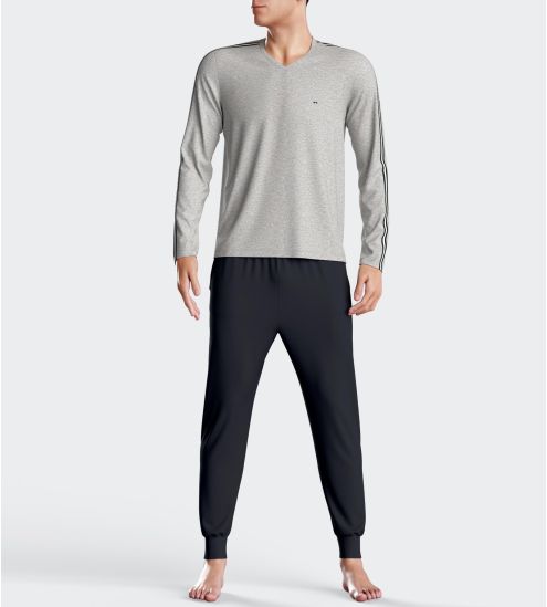 Pyjama homme resseré Gris Chiné