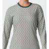 Pyjama femme manches longues Vert / Beige