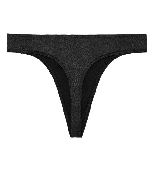 G-string homme effet cuir reptile FLORIDA Noir