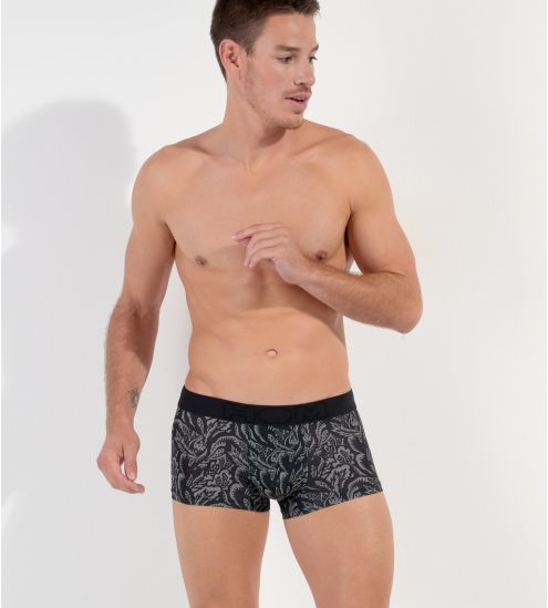 Shorty imprimé dentelle HIMEROS Noir