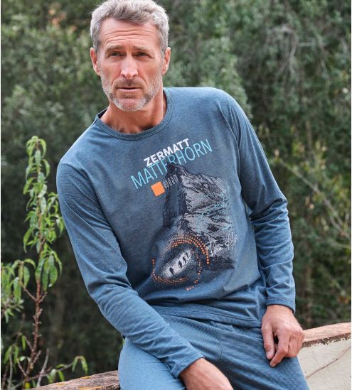 Pyjama long pour homme Zermatt Bleu