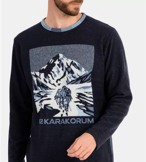 Pyjama chaud homme Bleu Chiné