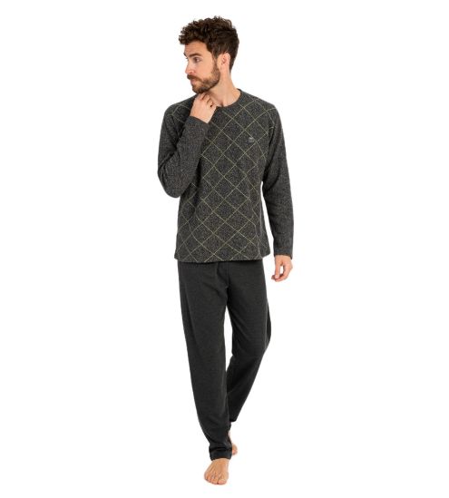 Pyjama long homme Anthracite Chiné