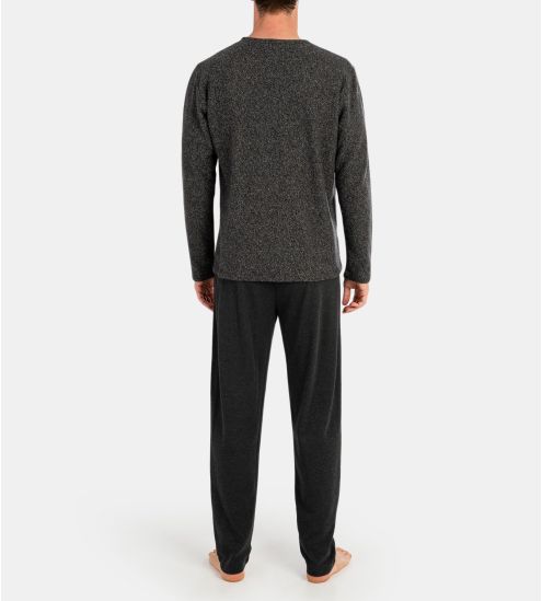 Pyjama long homme Anthracite Chiné