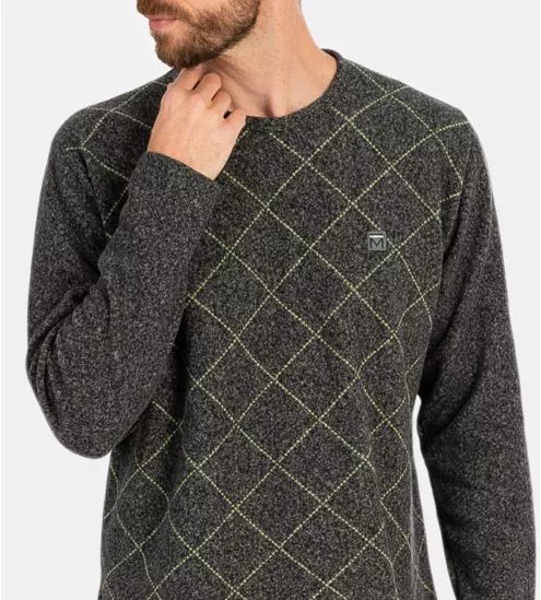 Pyjama long homme Anthracite Chiné