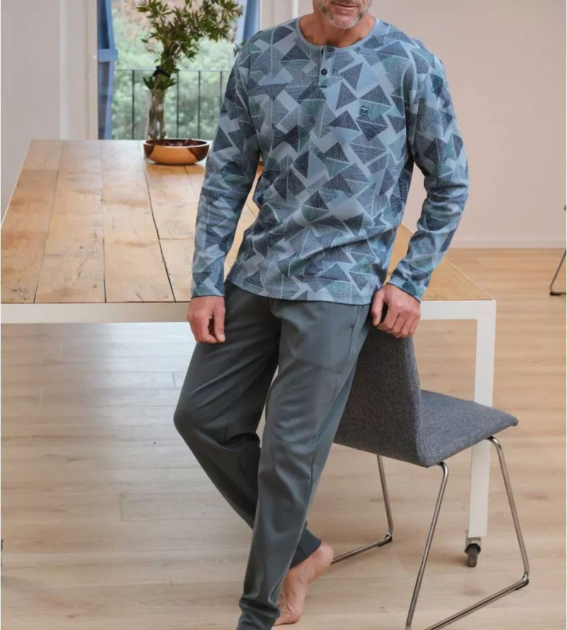 Pyjama homme col tunisien Vert