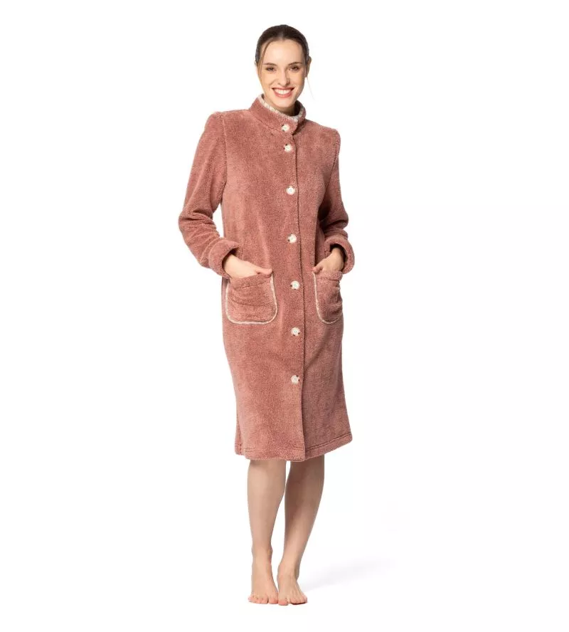 Robe de chambre Pilou uni Rose