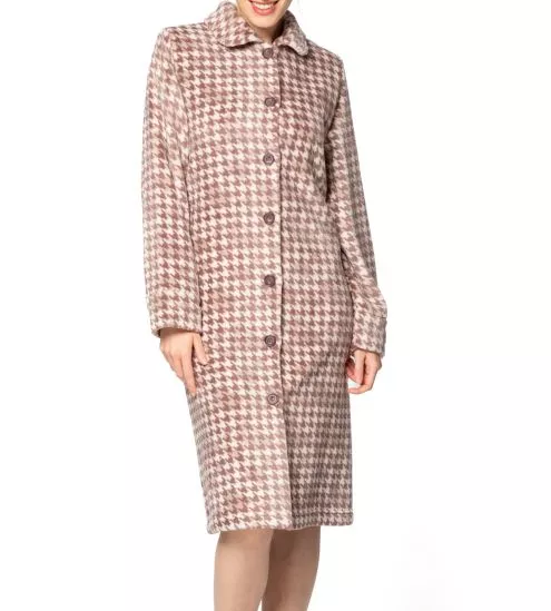 Robe de chambre imprimée pied de poule velours Palo