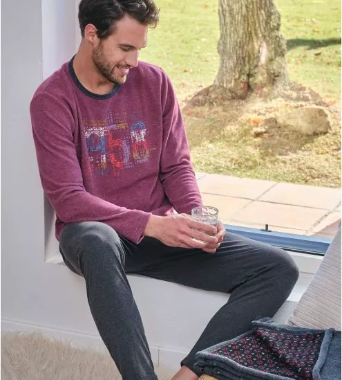 Pyjama polaire homme Grenat