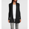 Gilet long en Laine et Soie 020 NOIR
