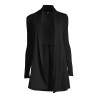 Gilet long en Laine et Soie 020 NOIR