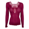 Top Laine & Soie décolleté macramé Sangria