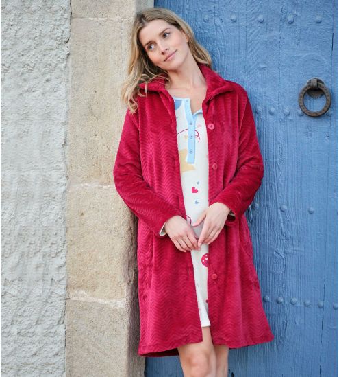 Robe de chambre Pilou uni Fuchsia