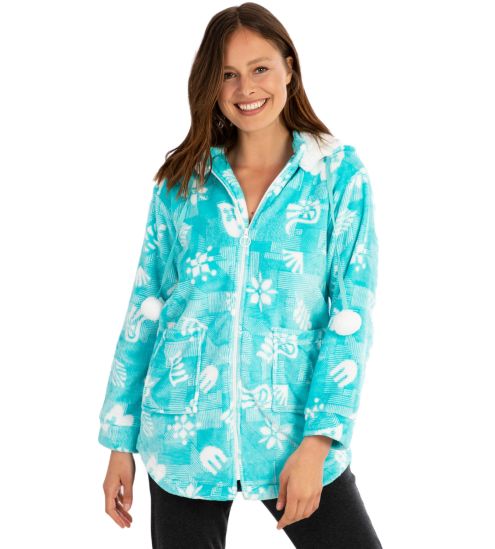 Veste femme à capuche amovible Bleu
