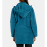 Veste boutonnée femme capuche amovile Couleur d'huile