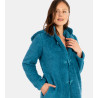 Veste boutonnée femme capuche amovile Couleur d'huile